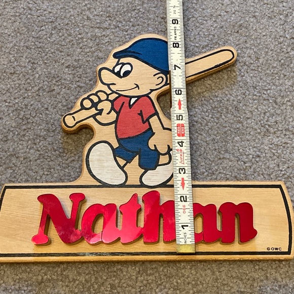 Baseball boy wall hanging with name “Nathan” - Picture 3 of 5